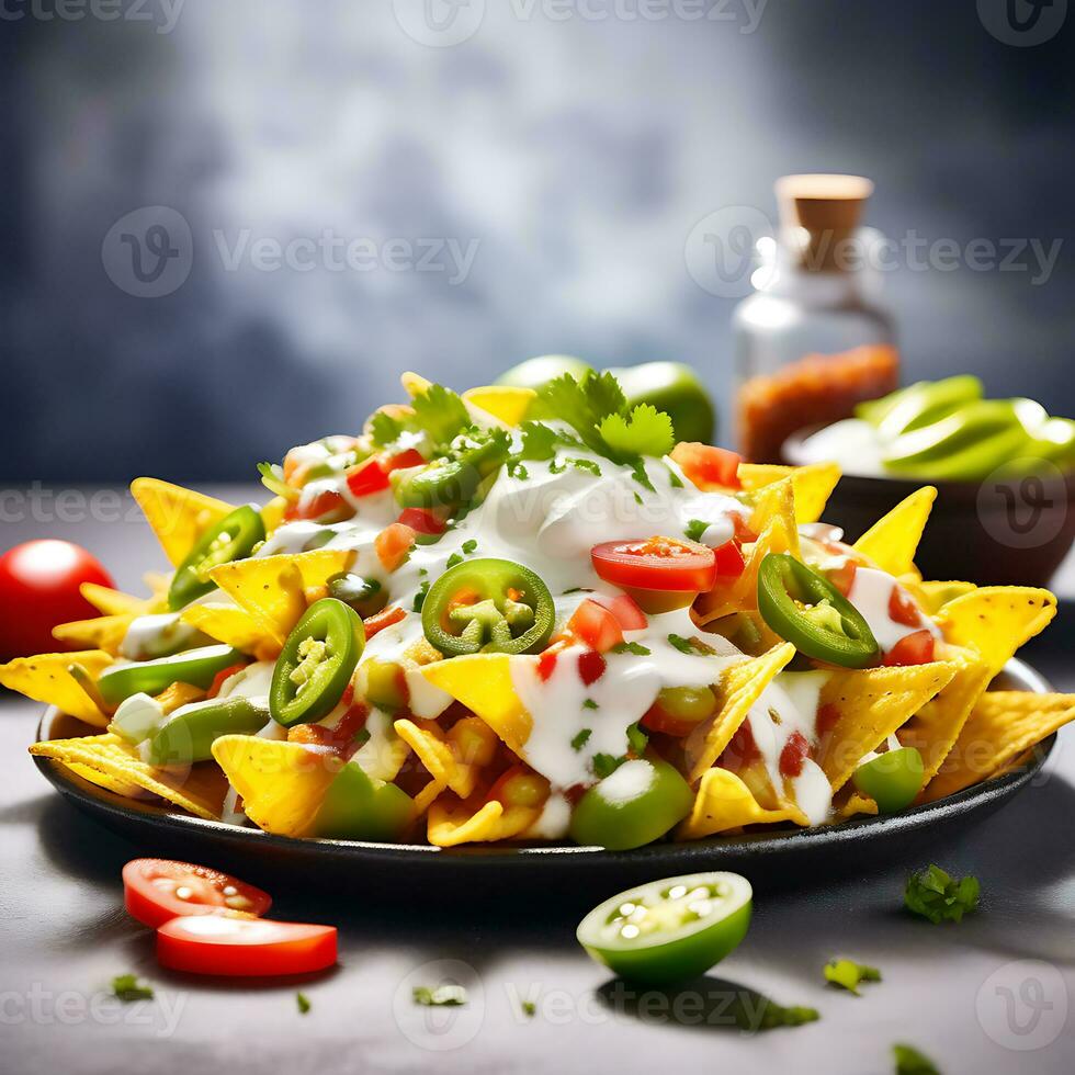 AI generated Nachos with Jalapenos photo