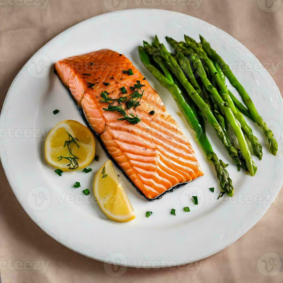 AI generated Moist and Tender Salmon photo