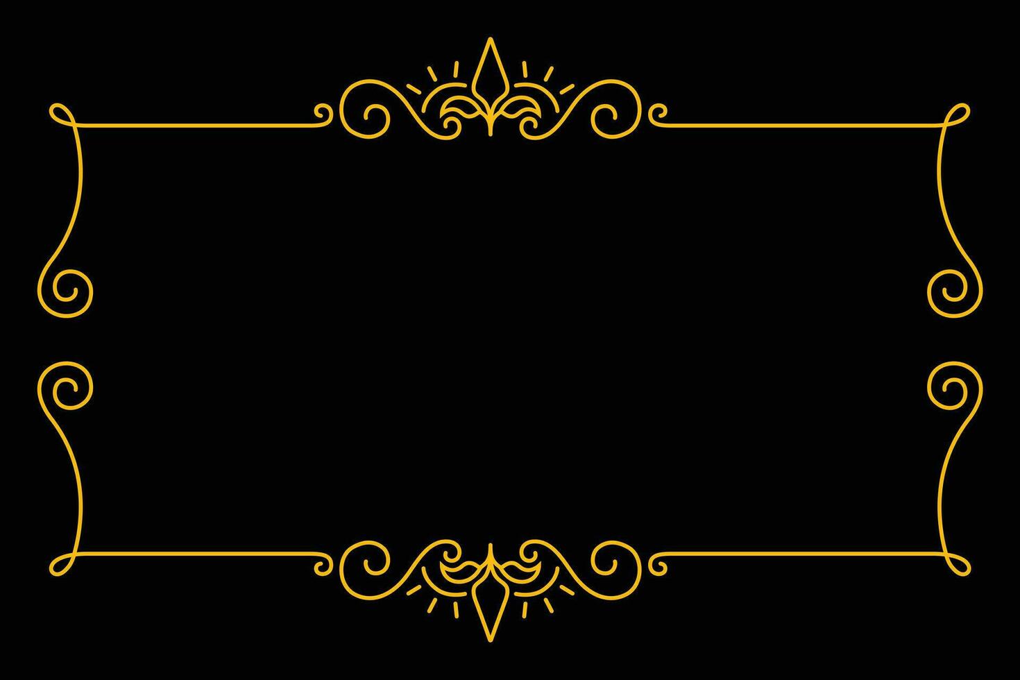 frame with gold ornament vector