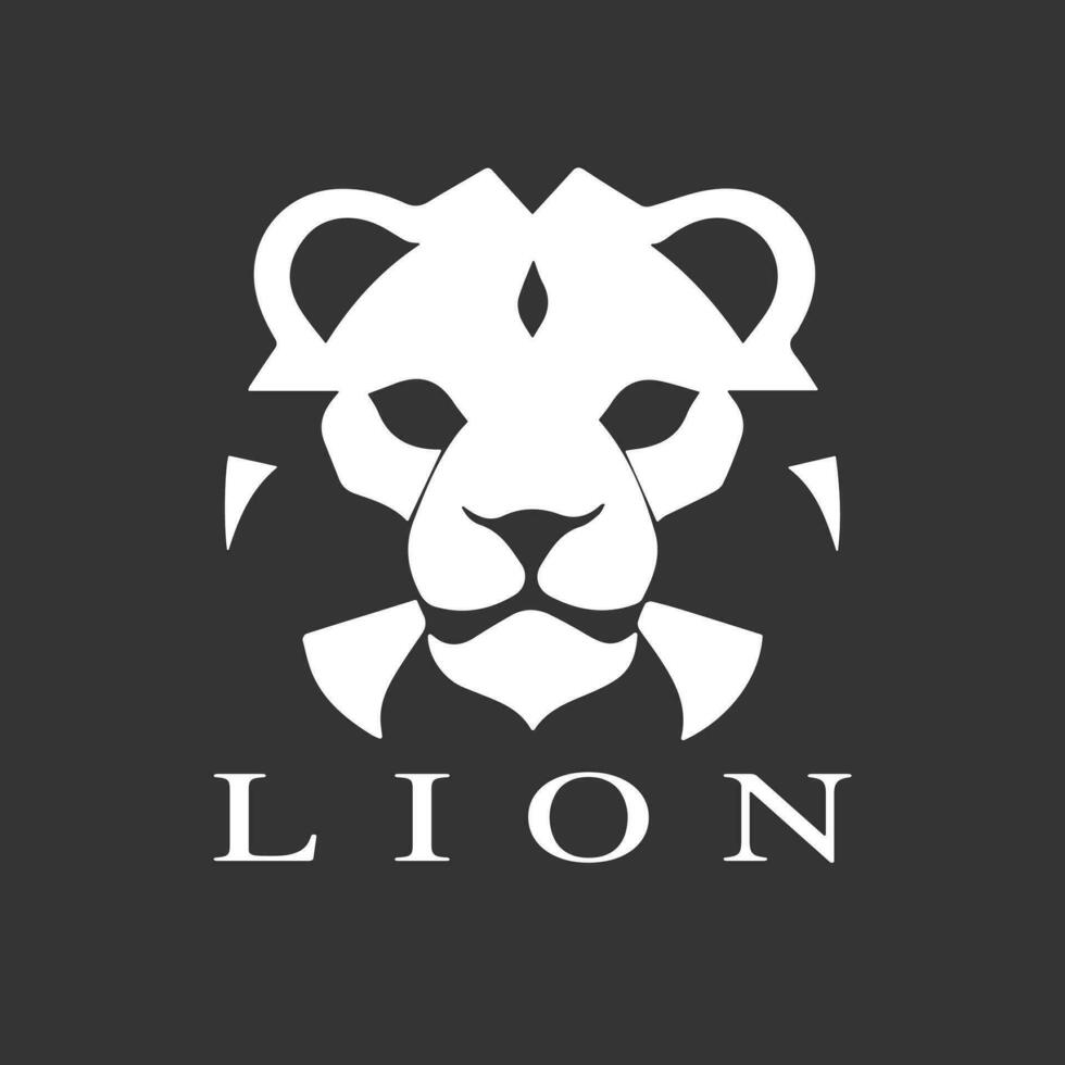 león cabeza logo diseño vector modelo.