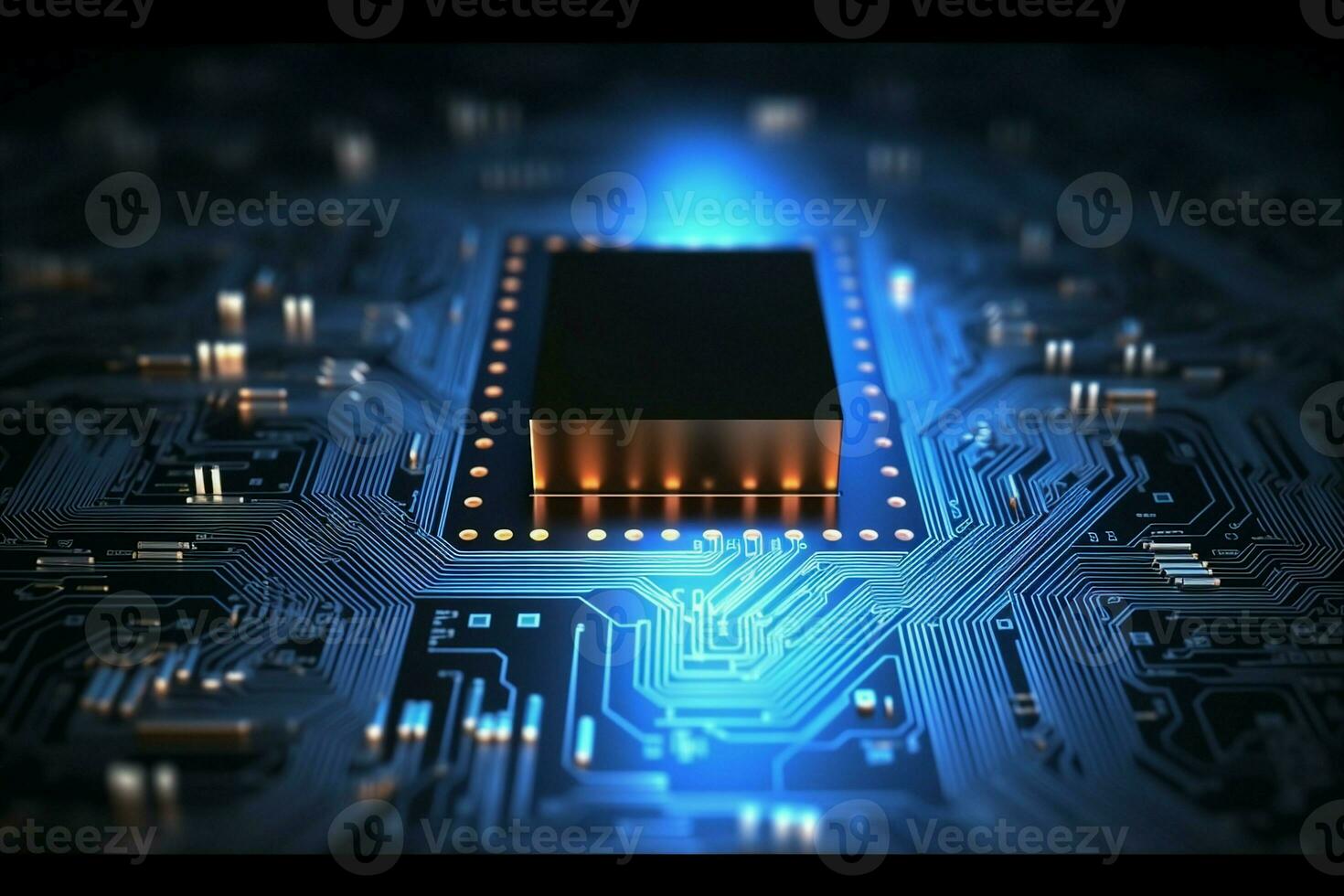 AI generated Circuit board. Technology background. Central Computer Processors CPU concept. Motherboard digital chip. generative ai. photo