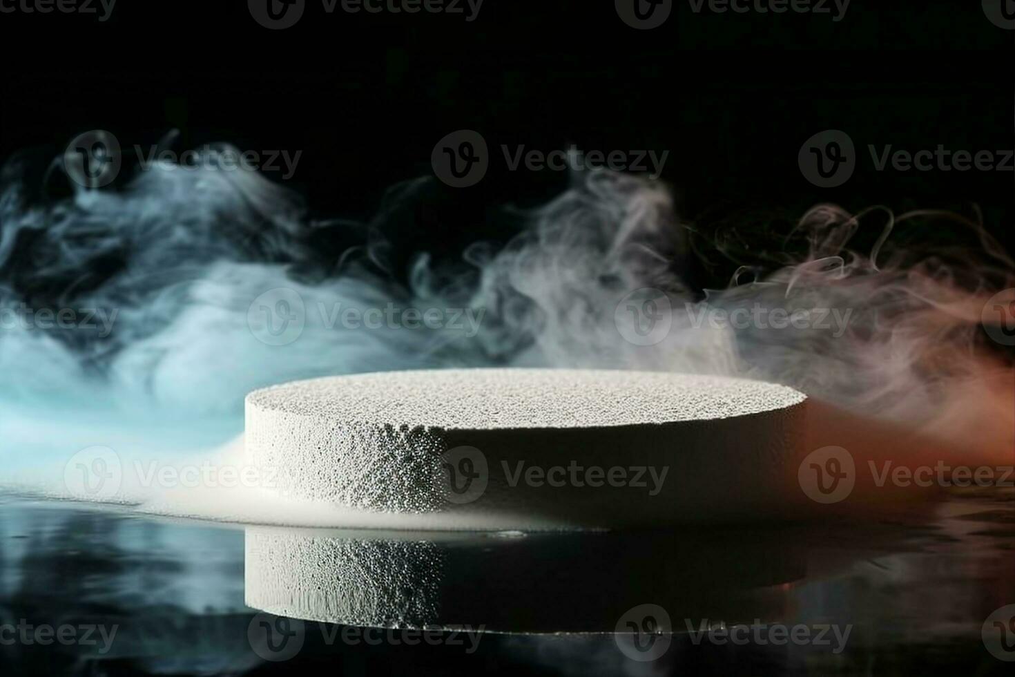 AI generated Product backdrop, cinematic smoke realistic design. generative ai. photo