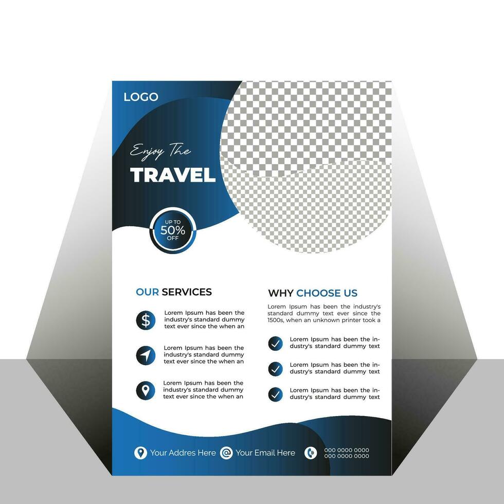 Travel agency flyer design vector