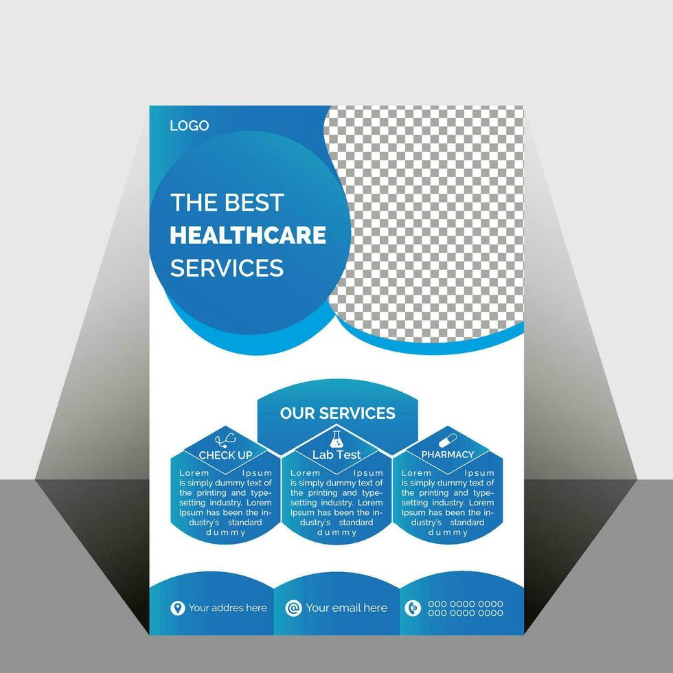 Modern medical flyer design vector