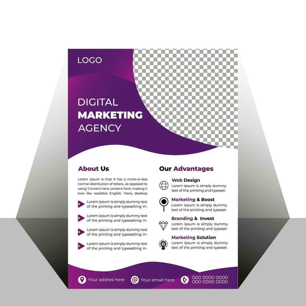 Digital marketing agency flyer design vector