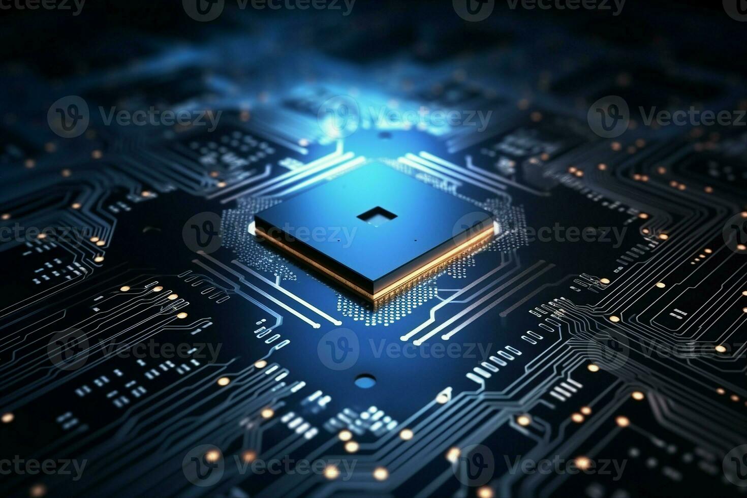 AI generated Circuit board. Technology background. Central Computer Processors CPU concept. Motherboard digital chip. generative ai. photo