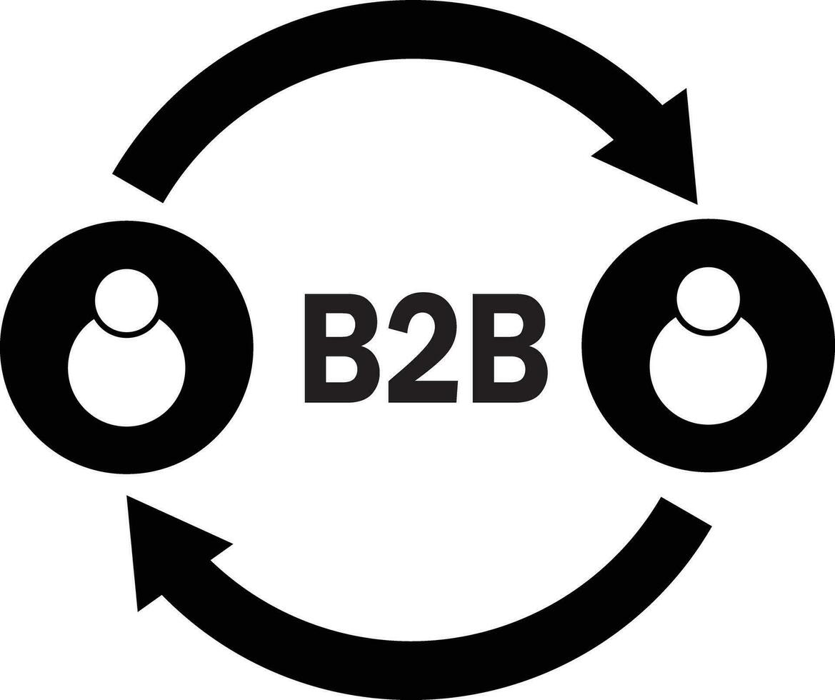 b2b icono. negocio empresa signo. márketing empresa símbolo. camaradería trabajo en equipo logo. plano estilo. vector