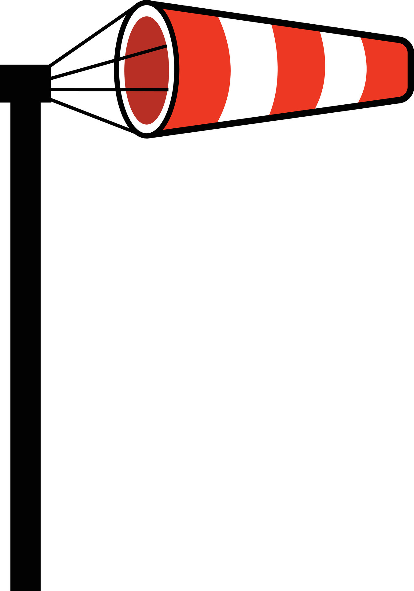 Windsock wind speed and direction chart icon. Windsock wind speed sign