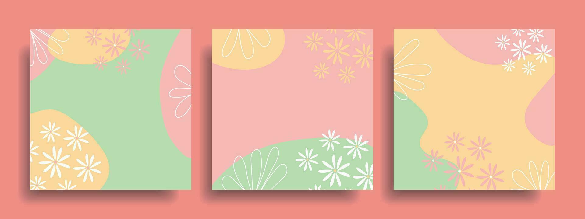 conjunto de delicado floral antecedentes. antecedentes para postales, cubiertas, Felicidades. vector