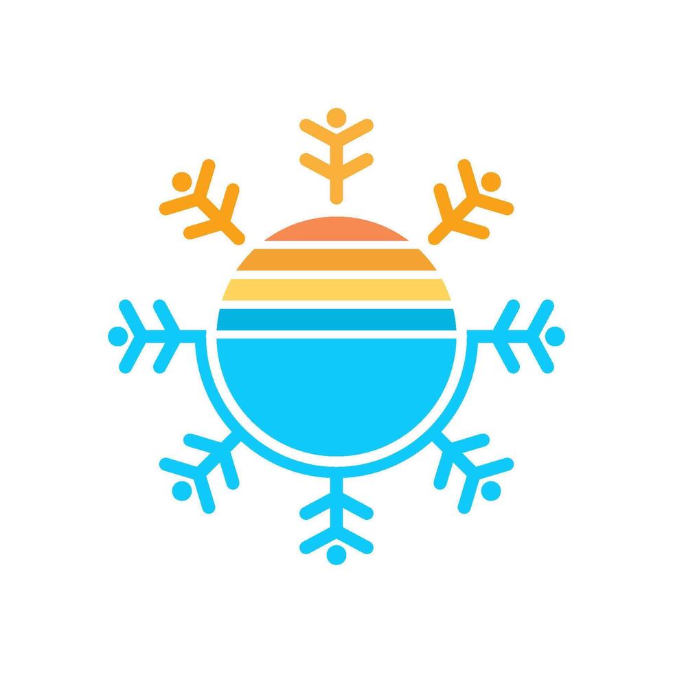 copo de nieve logo icono vector