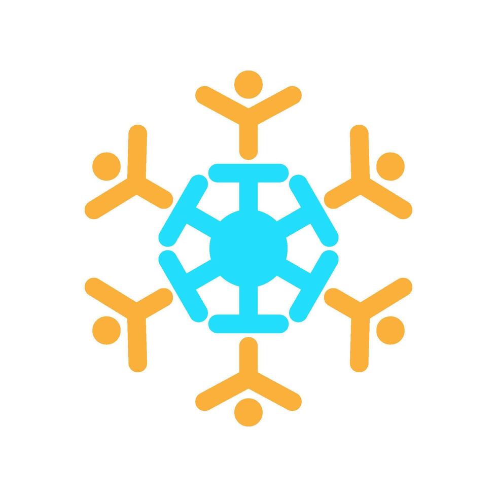 copo de nieve logo icono vector