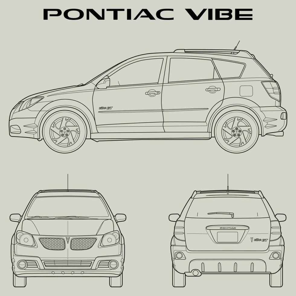 2009 pontiac ambiente coche Plano vector