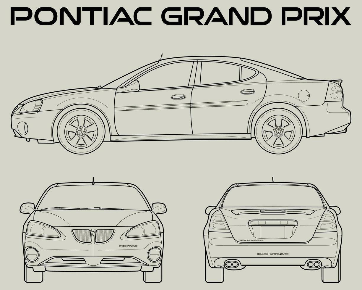 1998 pontiac grandioso prix coche Plano vector