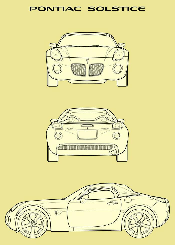 2006 Pontiac Solstice car blueprint vector