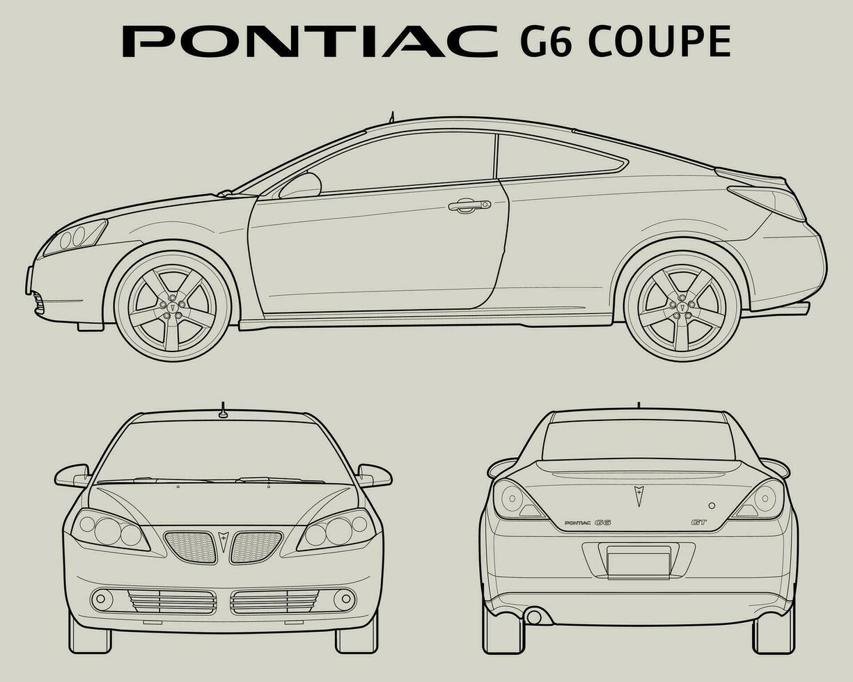 2008 Pontiac G6 Coupe car blueprint vector