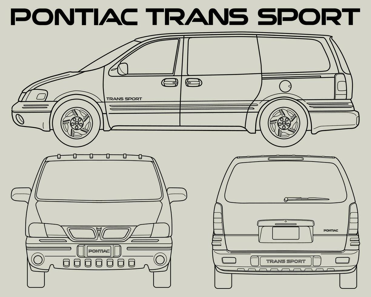1998 Pontiac Trans Sport car blueprint vector
