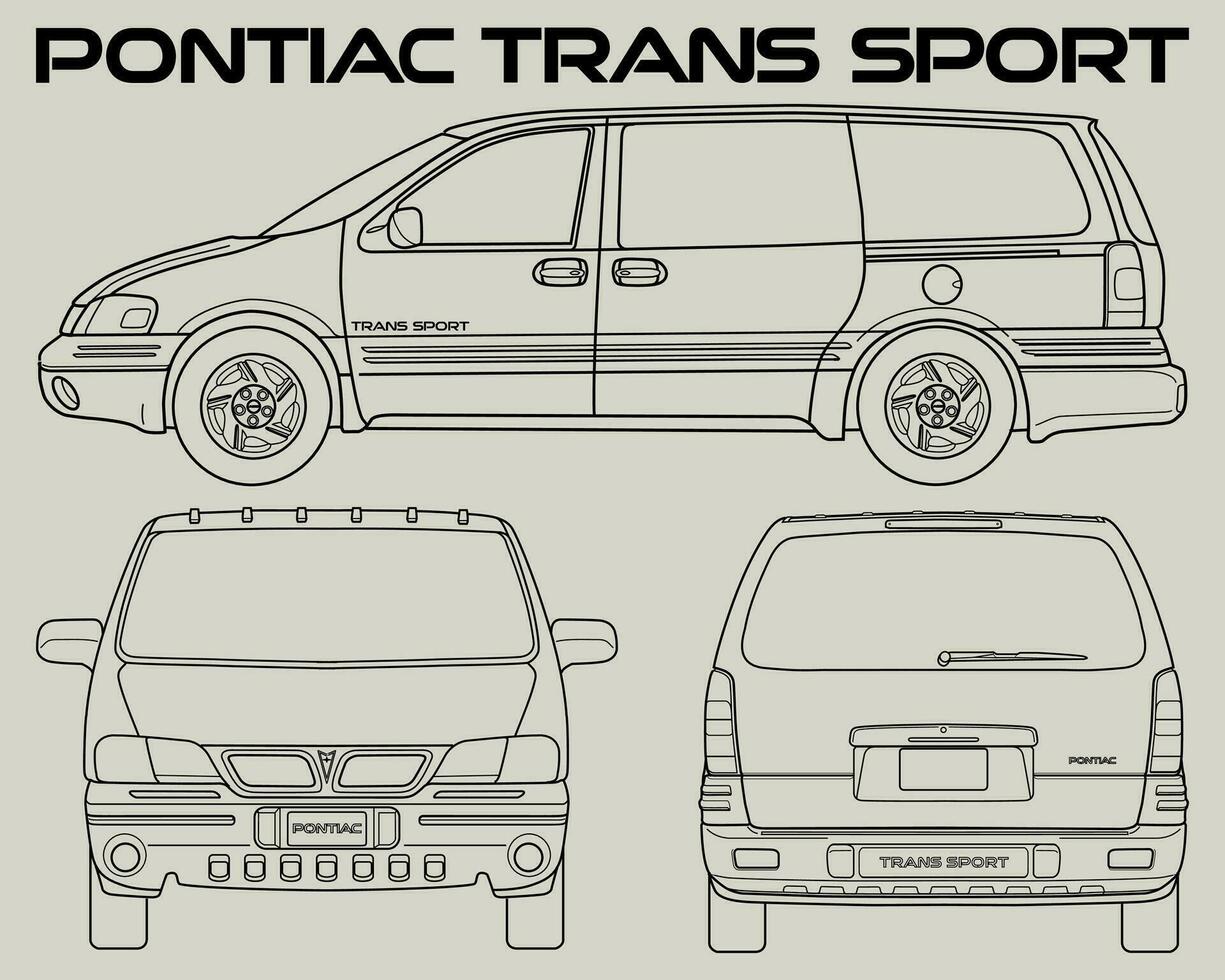 1998 pontiac trans deporte coche Plano vector