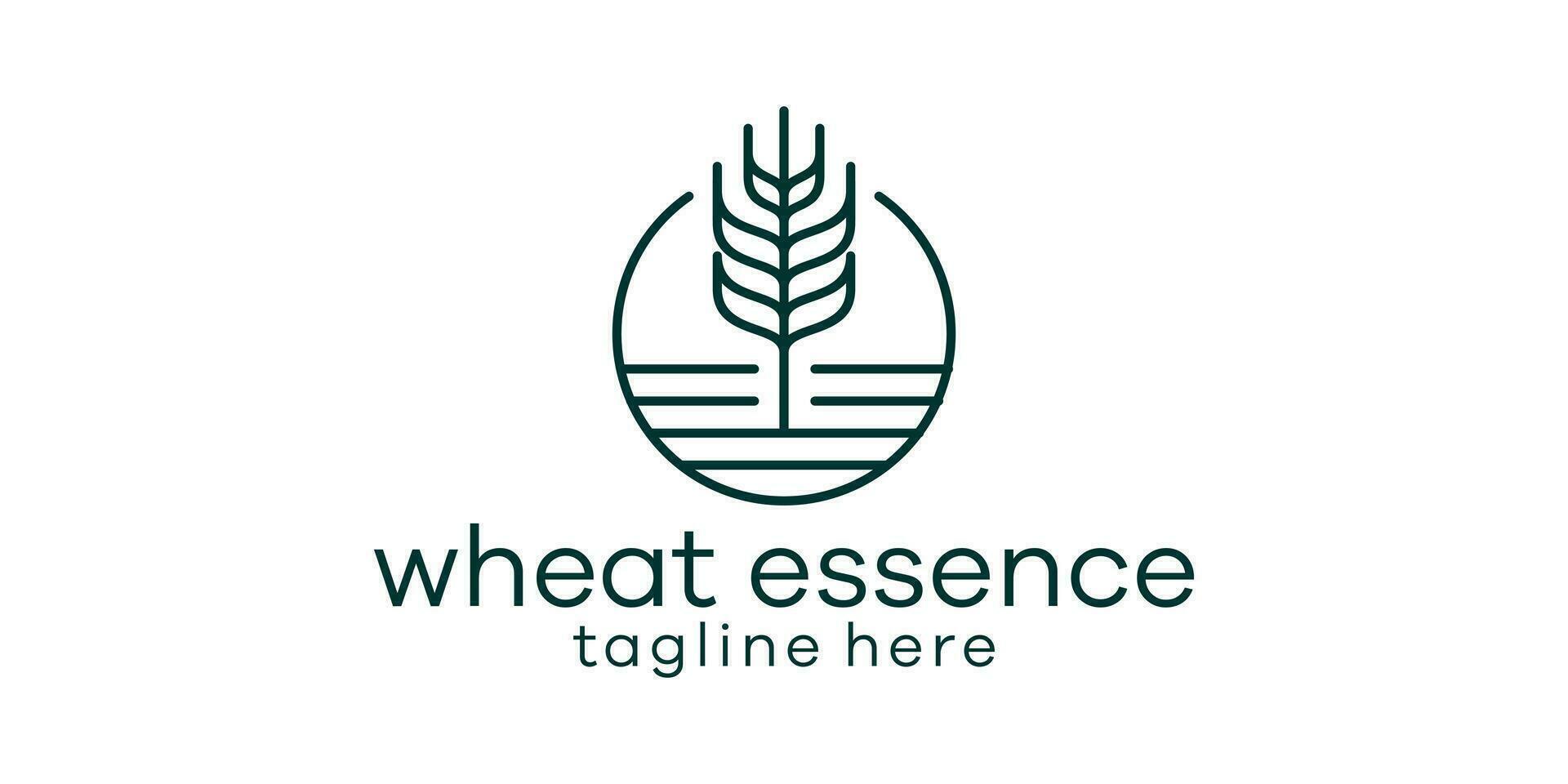 logo design combining the shape of a wheat plant with a circle, agricultural logo design, vector