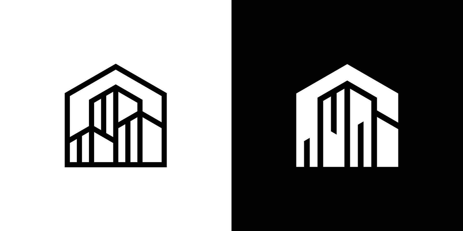 edificio logo diseño, arquitecto, construcción, minimalista logo diseño. vector