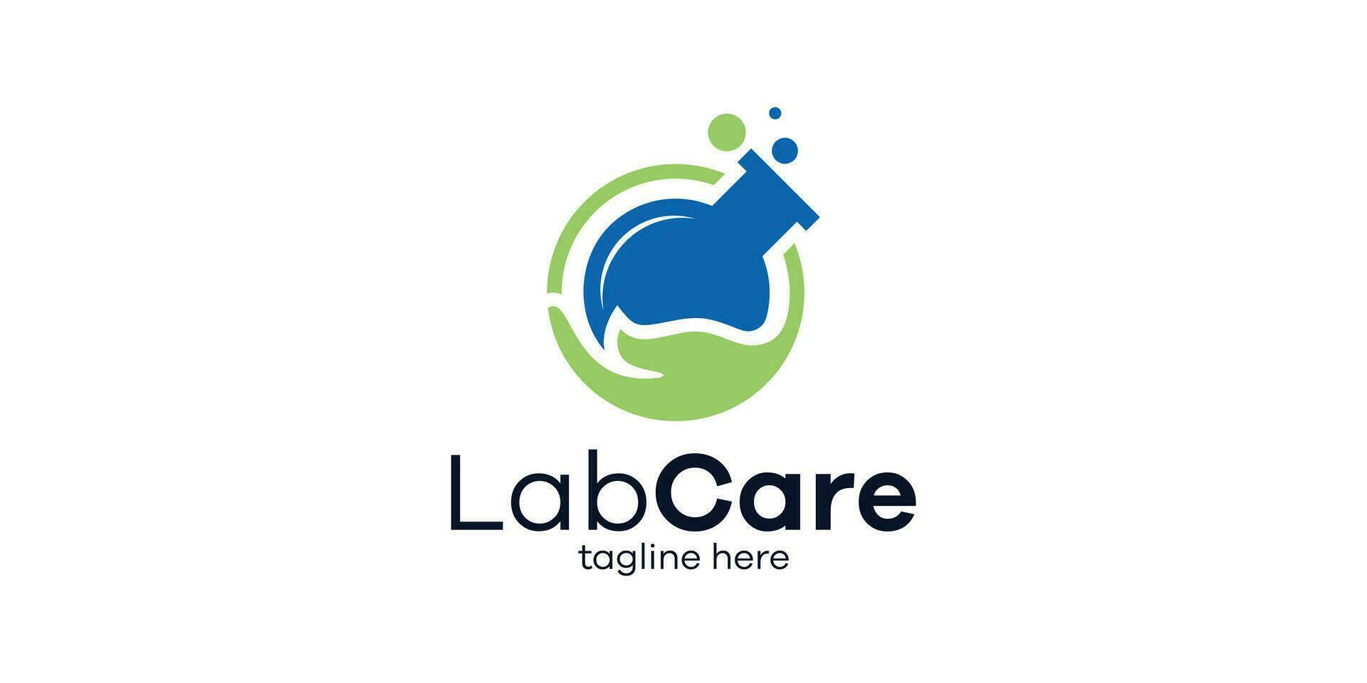 logo design combining the shape of a hand with a lab. logo design lab care. vector