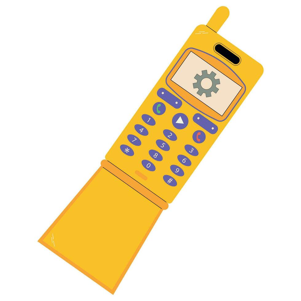Retro mobile phone icon. Flat illustration of mobile phone vector icon for web design