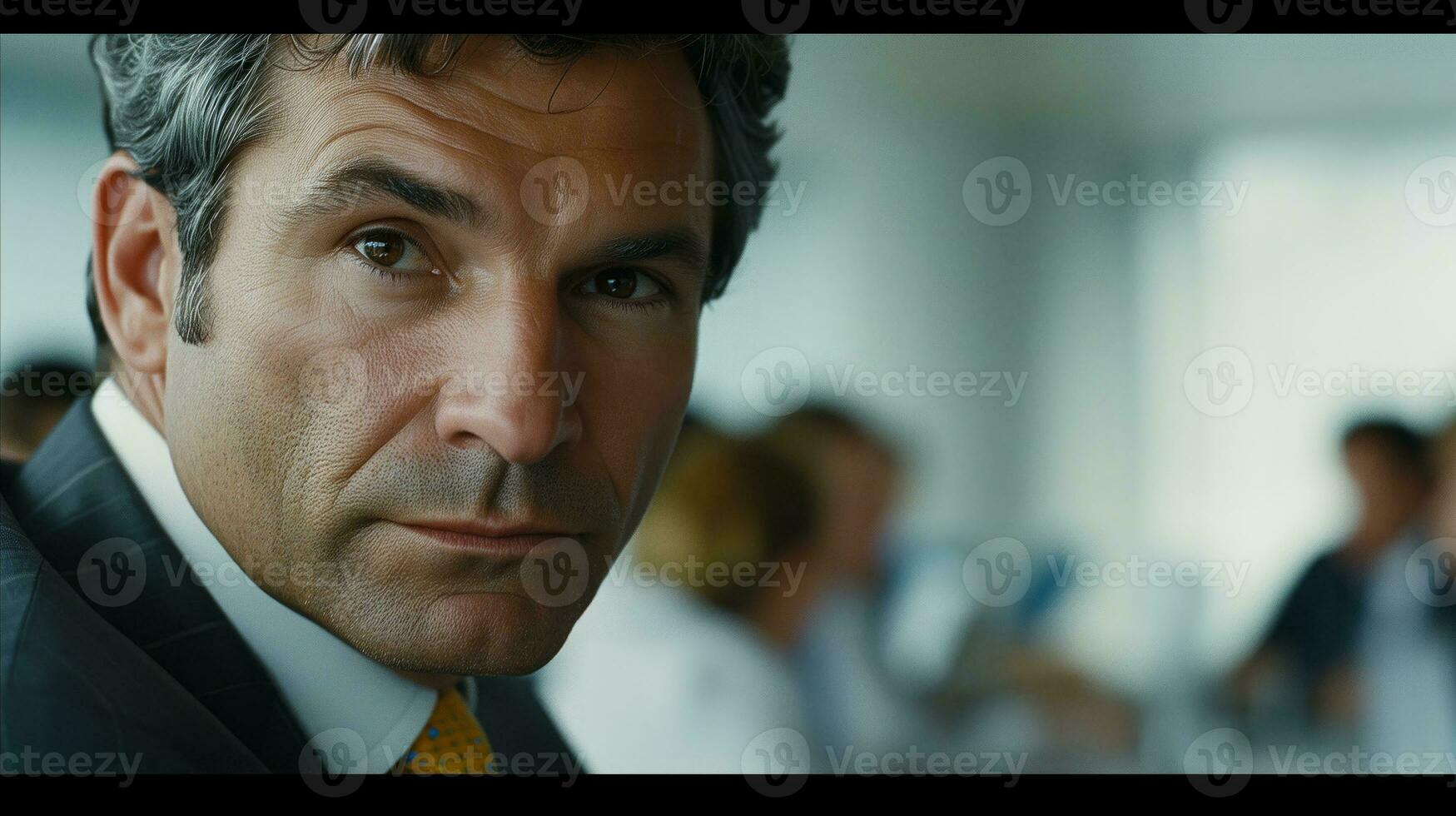 AI generated Businessman confidently sitting in meeting. Generative AI photo