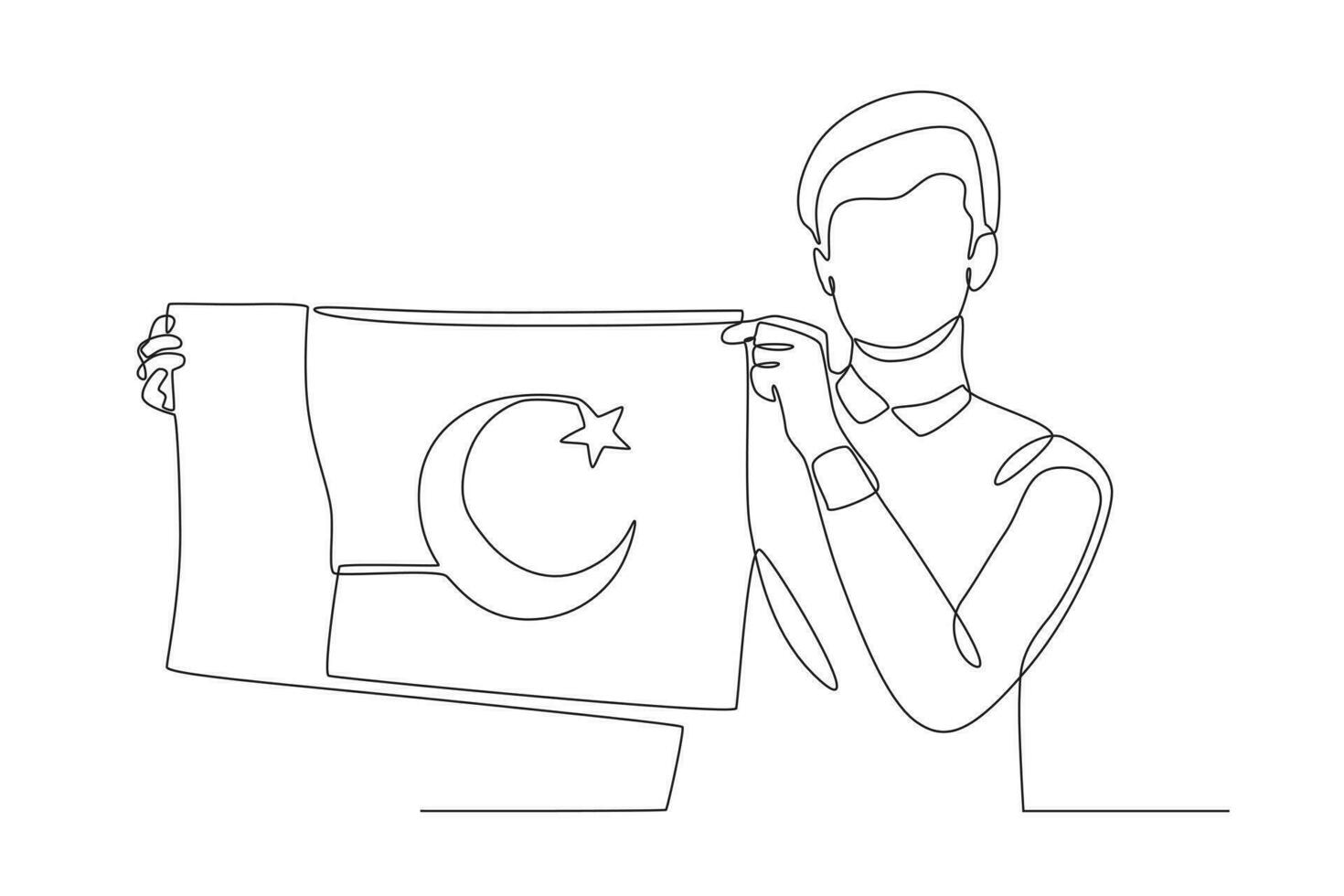 A man displays the Pakistani flag vector
