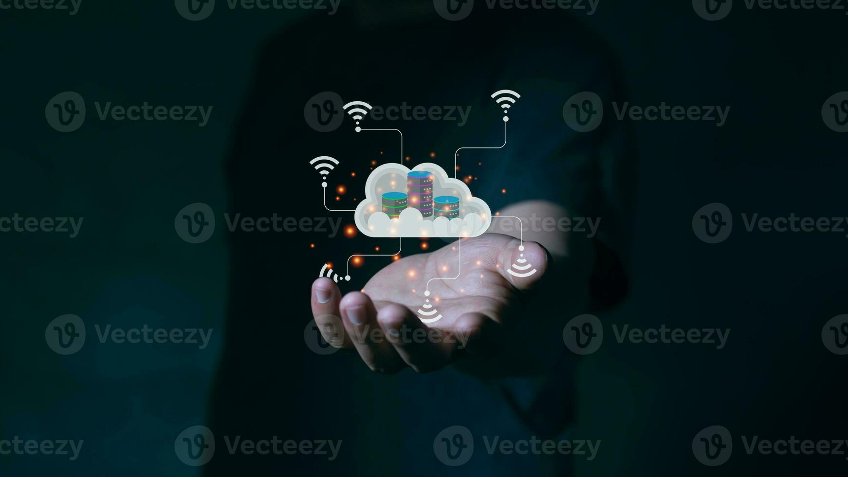 Cloud computing database network system concept photo
