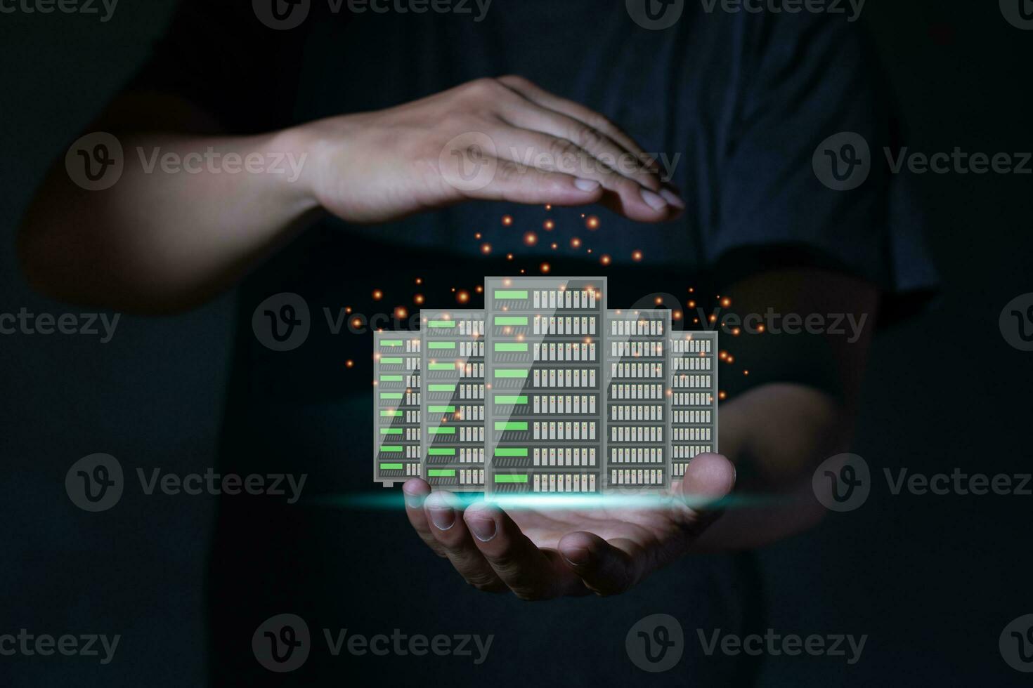 hand save data center storage photo