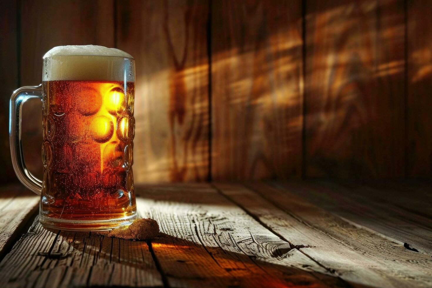 AI generated beer poster template with large copy space for text photo