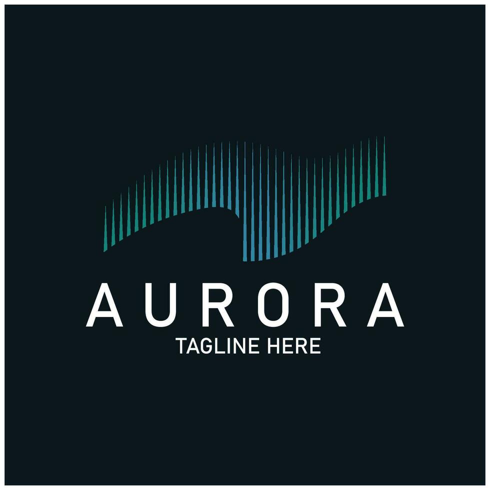 Aurora logo ligero cielo astronomía vector diseño