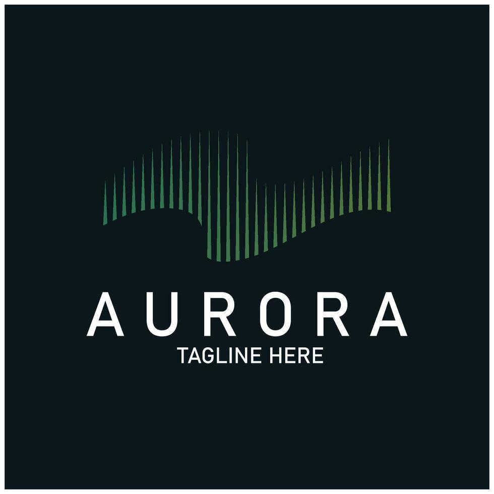 Aurora logo ligero cielo astronomía vector diseño