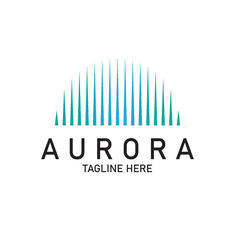 Aurora logo ligero cielo astronomía vector diseño