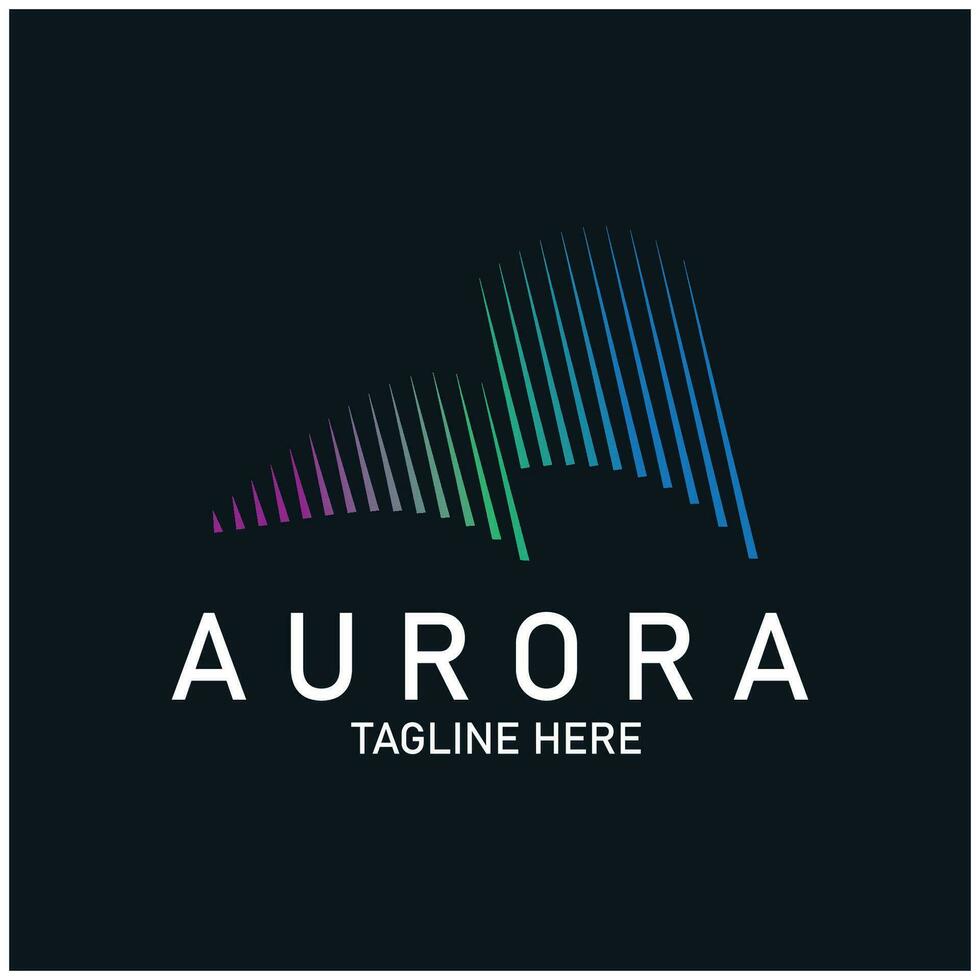 Aurora logo ligero cielo astronomía vector diseño