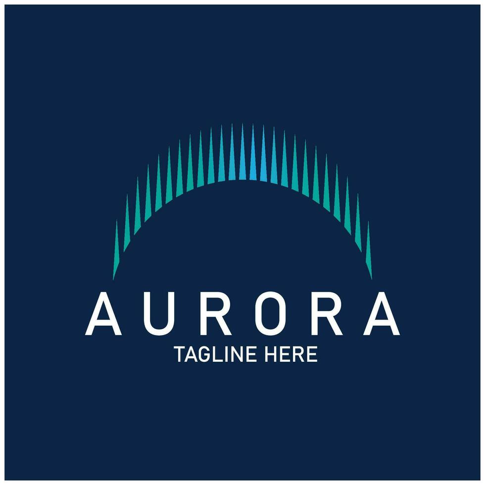 Aurora logo ligero cielo astronomía vector diseño