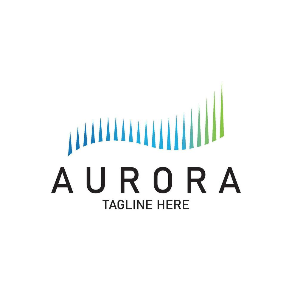 Aurora logo ligero cielo astronomía vector diseño