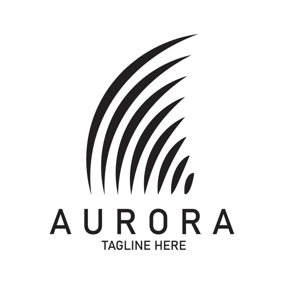 Aurora logo ligero cielo astronomía vector diseño