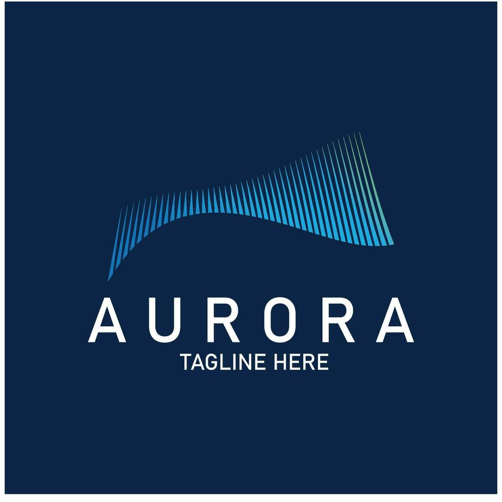 Aurora logo ligero cielo astronomía vector diseño