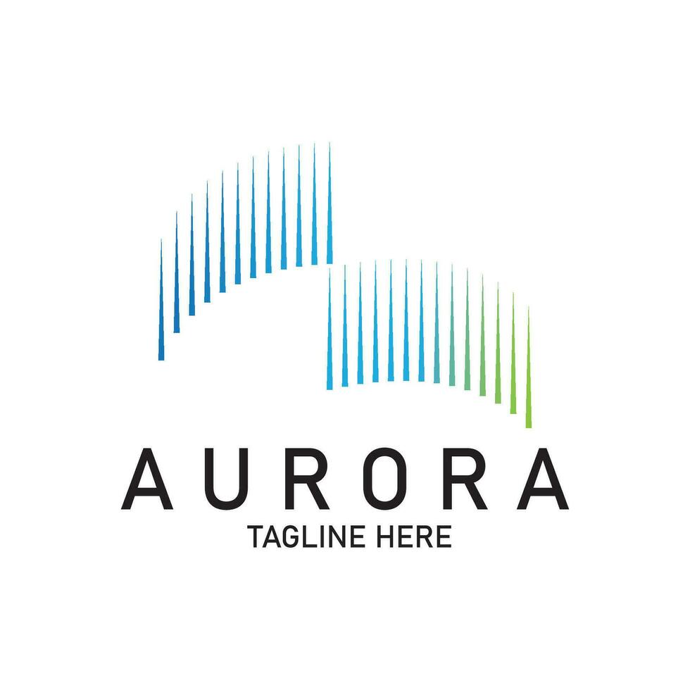 Aurora logo ligero cielo astronomía vector diseño