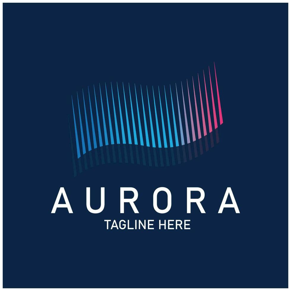 Aurora logo ligero cielo astronomía vector diseño