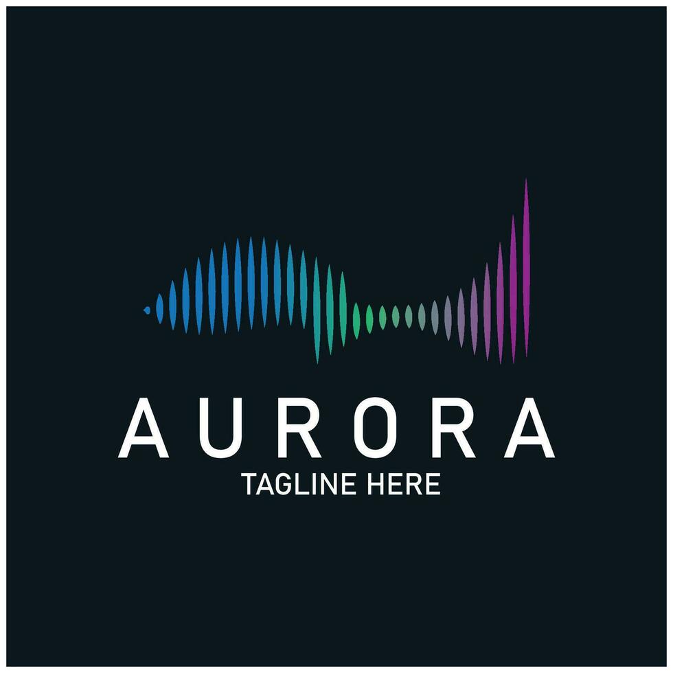 Aurora logo ligero cielo astronomía vector diseño