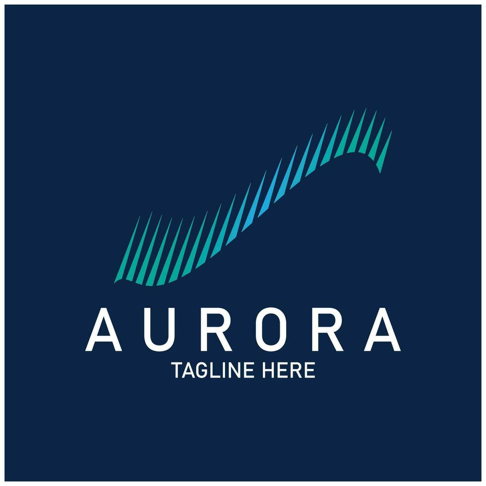 Aurora logo ligero cielo astronomía vector diseño