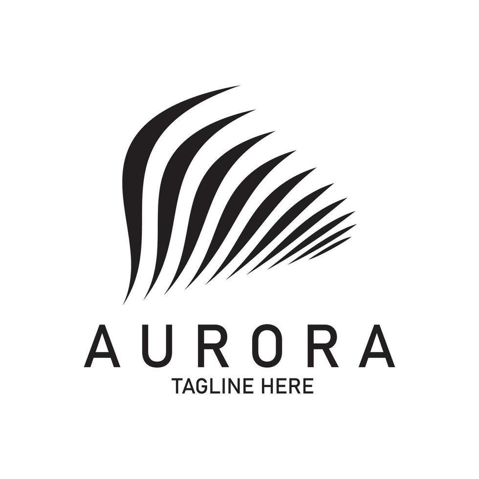 Aurora logo ligero cielo astronomía vector diseño