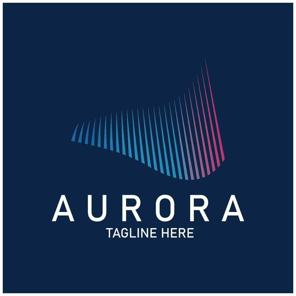 Aurora logo ligero cielo astronomía vector diseño