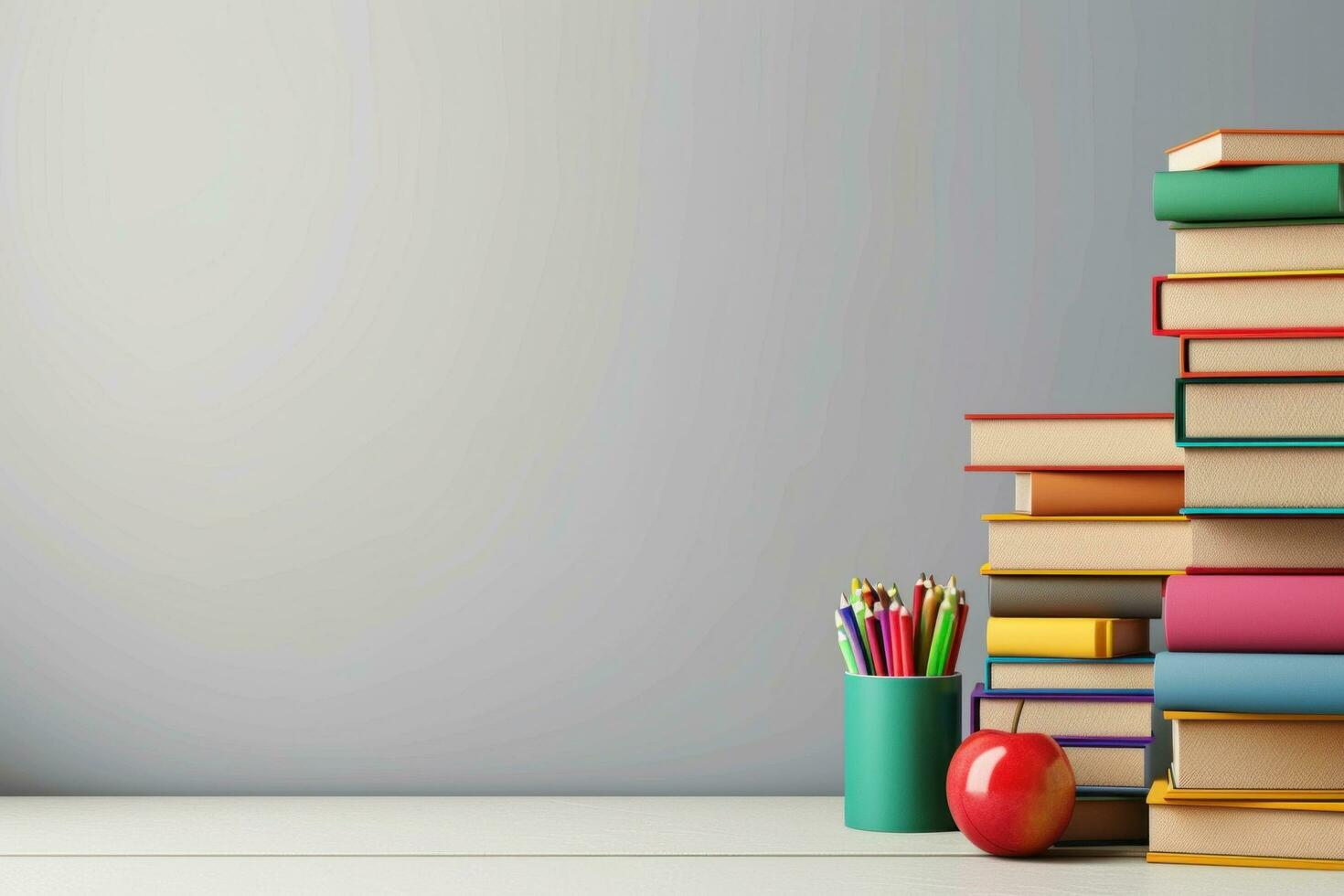 AI generated education poster template with large copy space for text photo