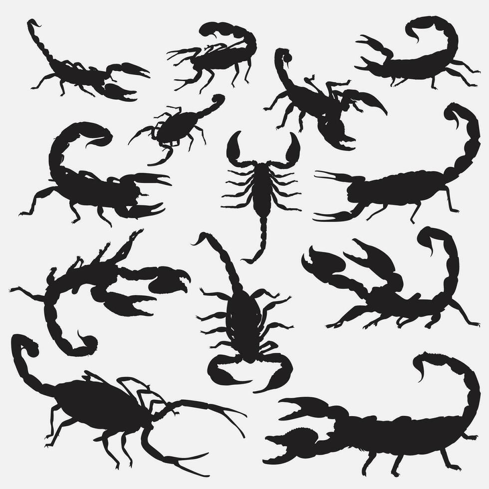 Scorpion Silhouette Set vector