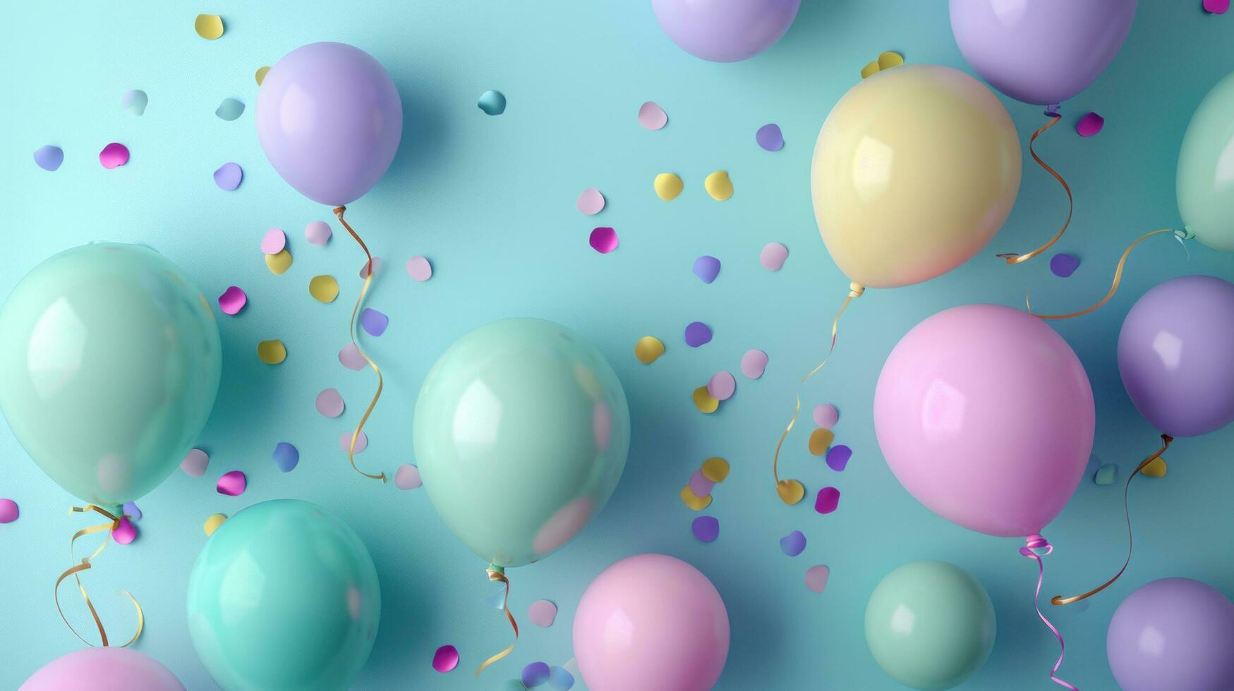 AI generated happy birthday card template with large copy space for text photo