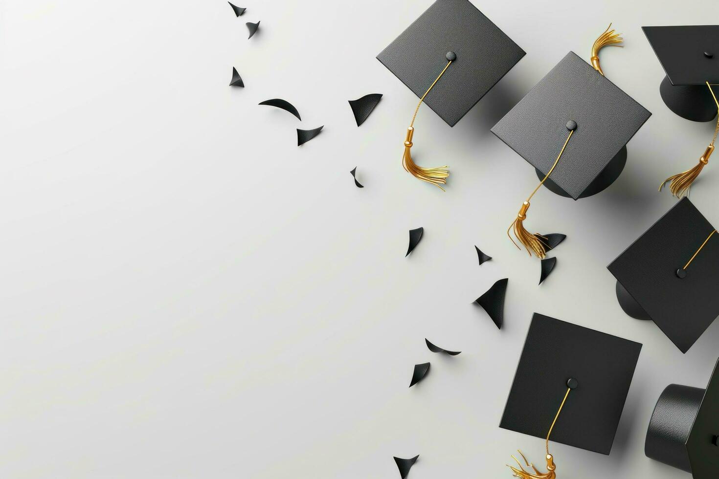 AI generated graduation poster template with large copy space for text photo