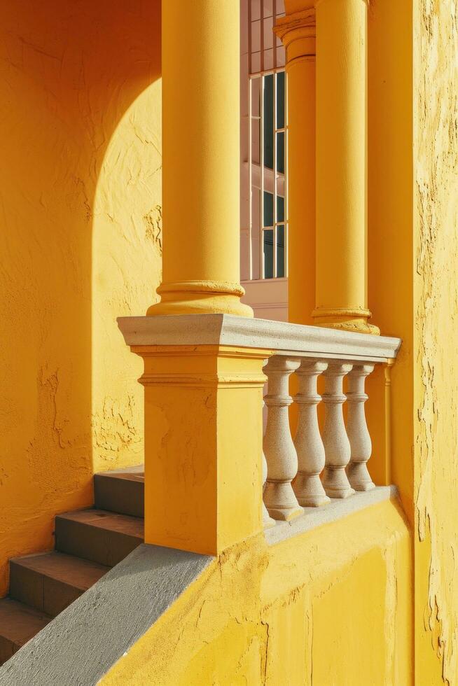 AI generated interior design in yellow style photo