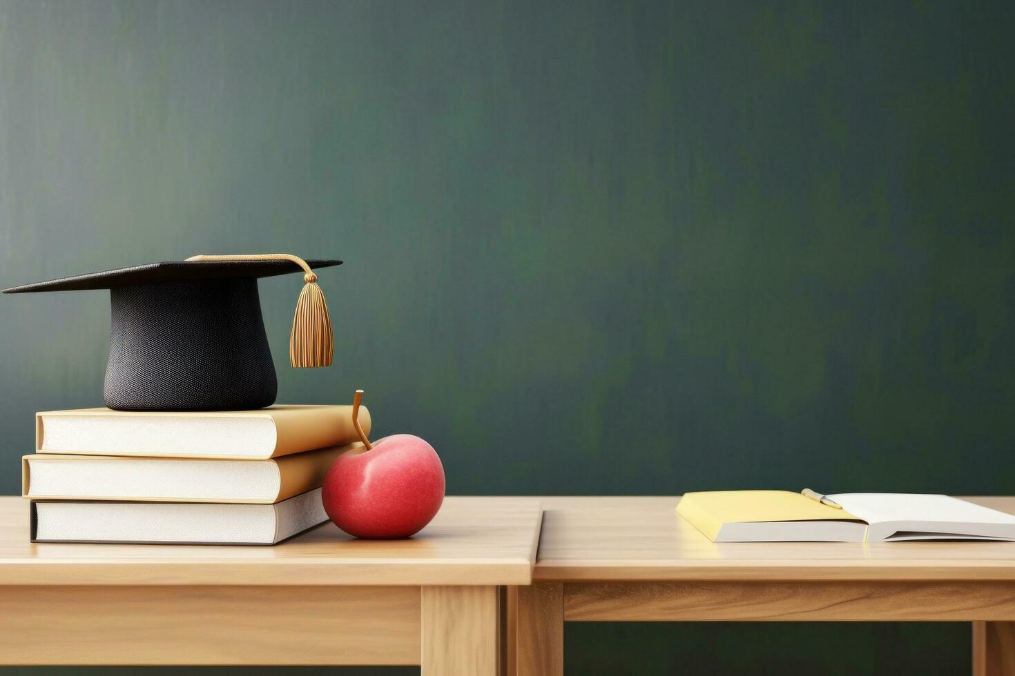 AI generated education poster template with large copy space for text photo